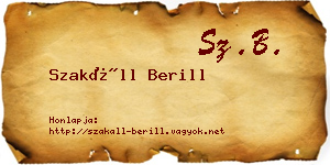 Szakáll Berill névjegykártya